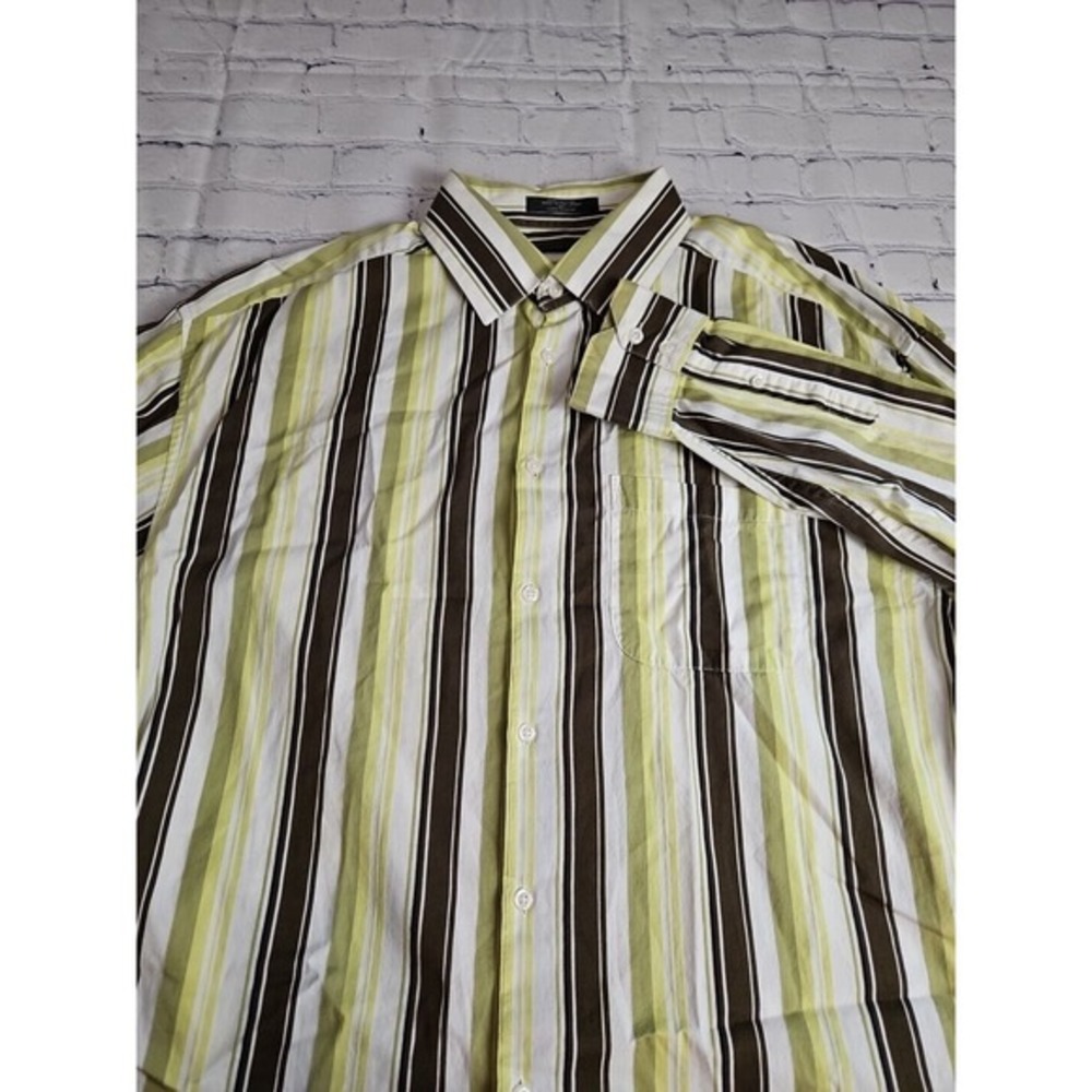Geoffrey Beene Mens Size XL Striped Long Sleeve Button Up Shirt